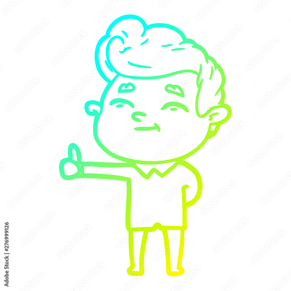 cold gradient line drawing happy cartoon man cold gradient line drawing happy cartoon man