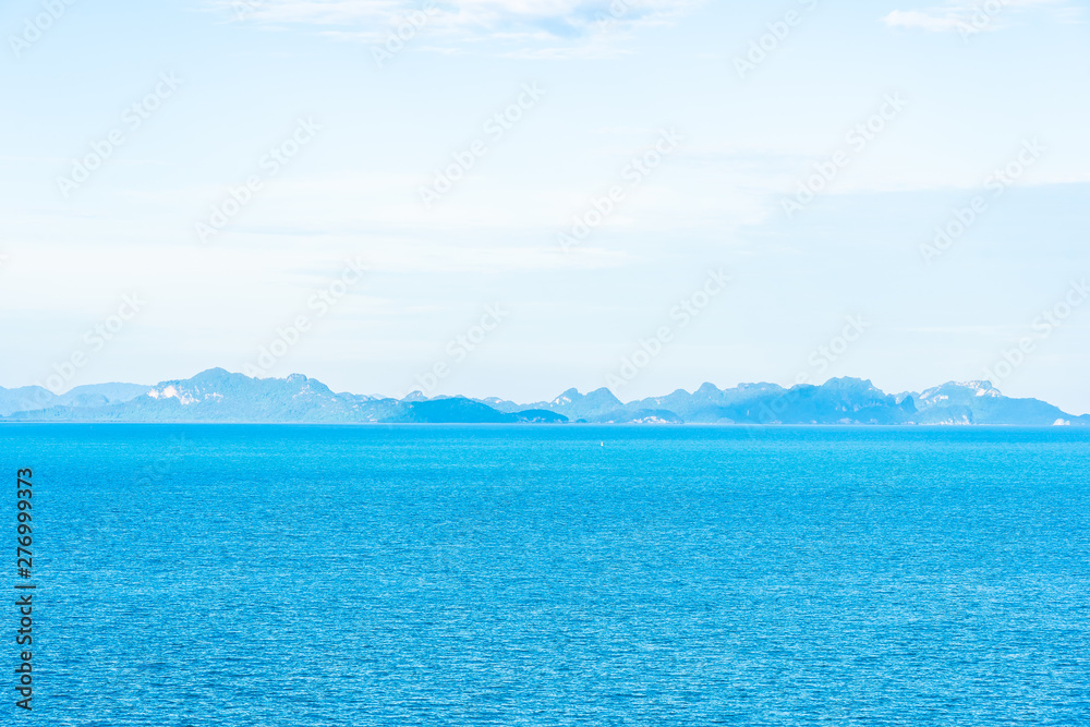 Beautiful outdoor sea ocean with white cloud blue sky around with small island around Samui island Beautiful outdoor sea ocean with white cloud blue sky around with small island around Samui island