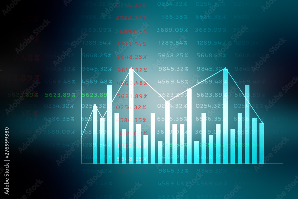 Naklejka premium 2d rendering Stock market online business concept. business Graph 