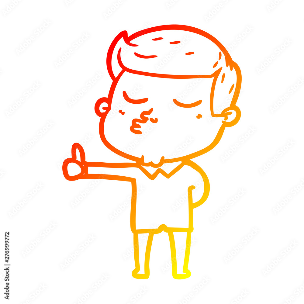 warm gradient line drawing cartoon model guy pouting warm gradient line drawing cartoon model guy pouting