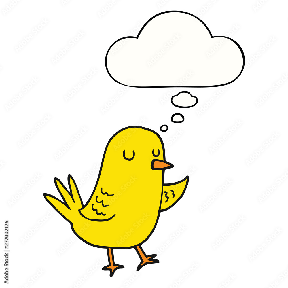 cartoon bird and thought bubble cartoon bird and thought bubble