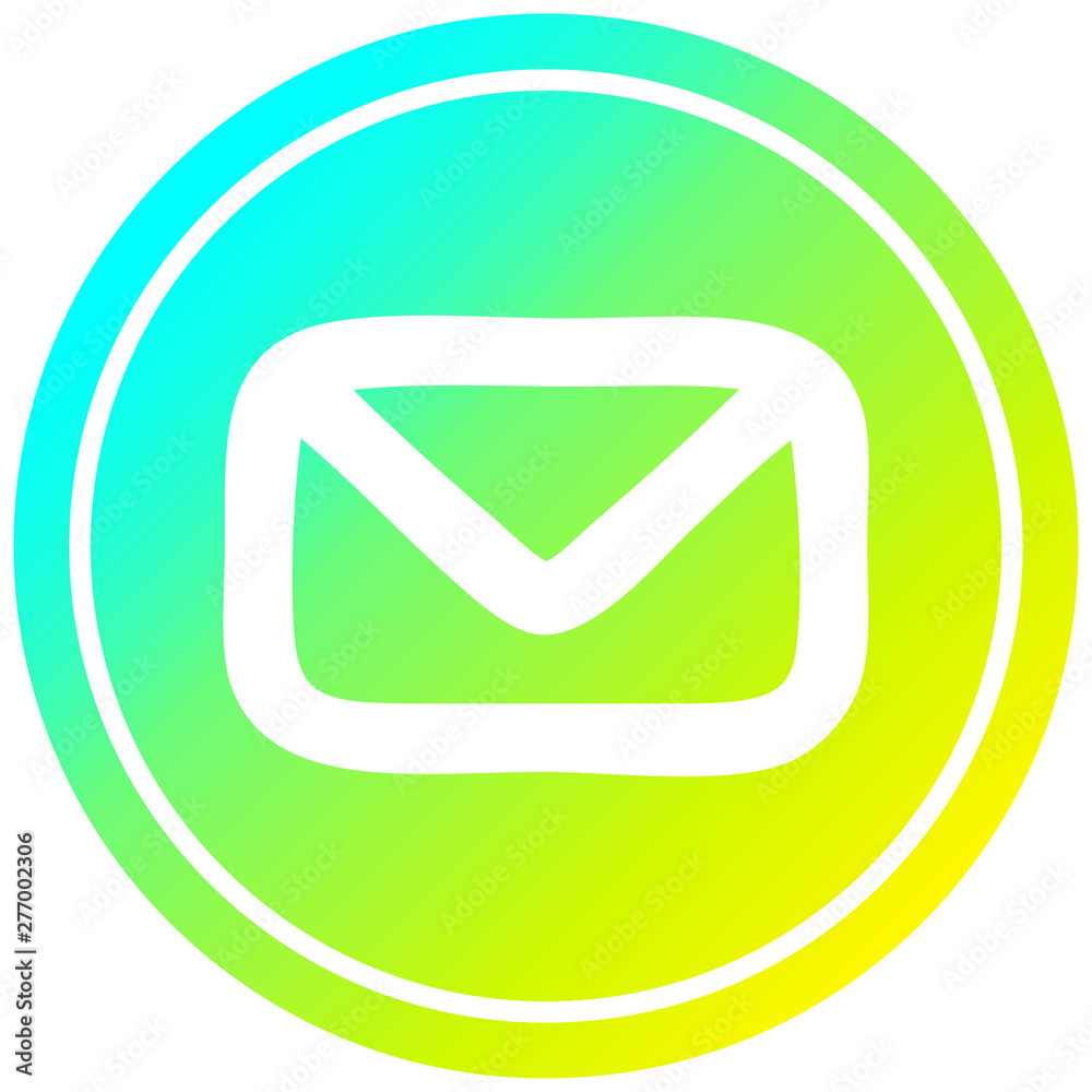 envelope letter circular in cold gradient spectrum envelope letter circular in cold gradient spectrum