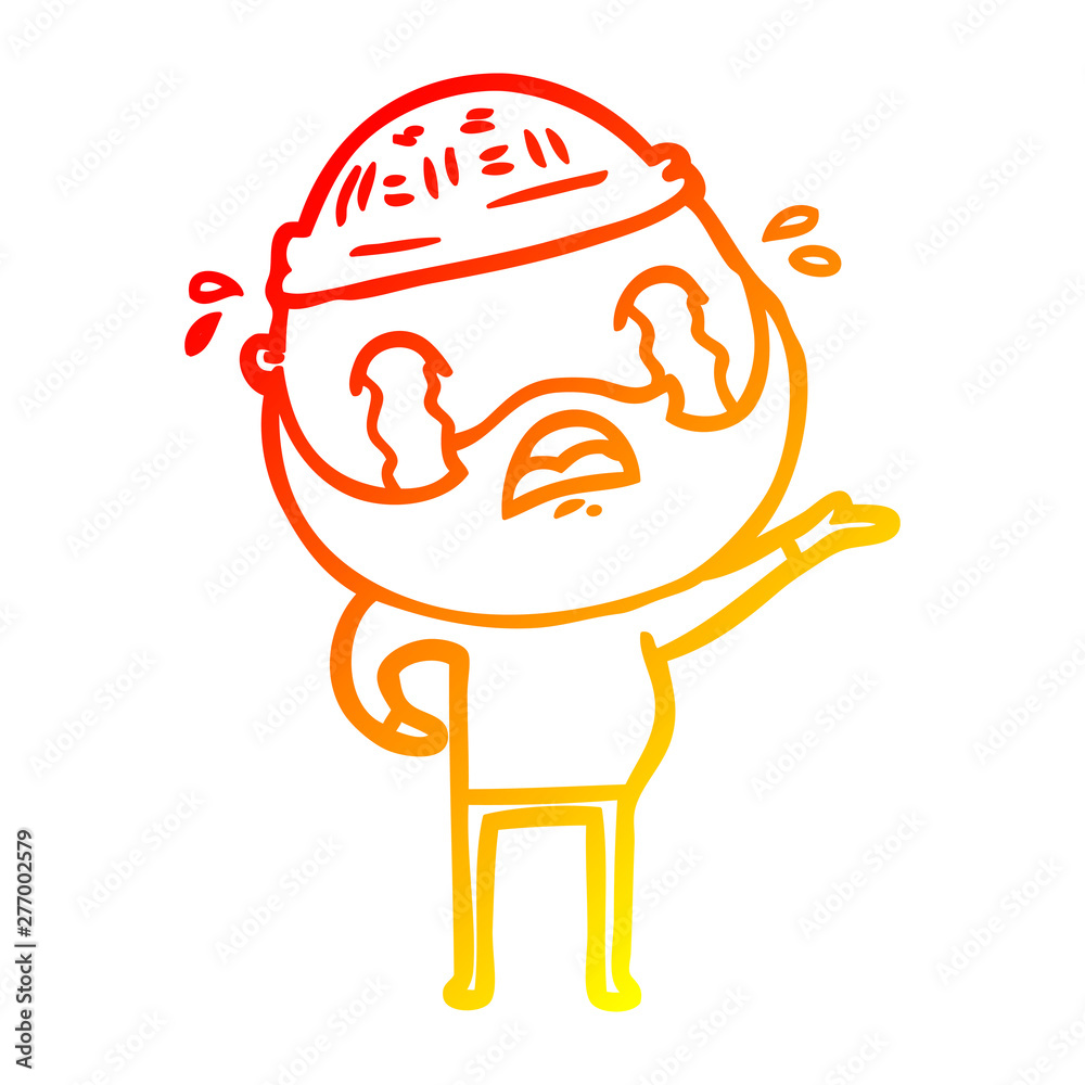 warm gradient line drawing cartoon bearded man crying warm gradient line drawing cartoon bearded man crying