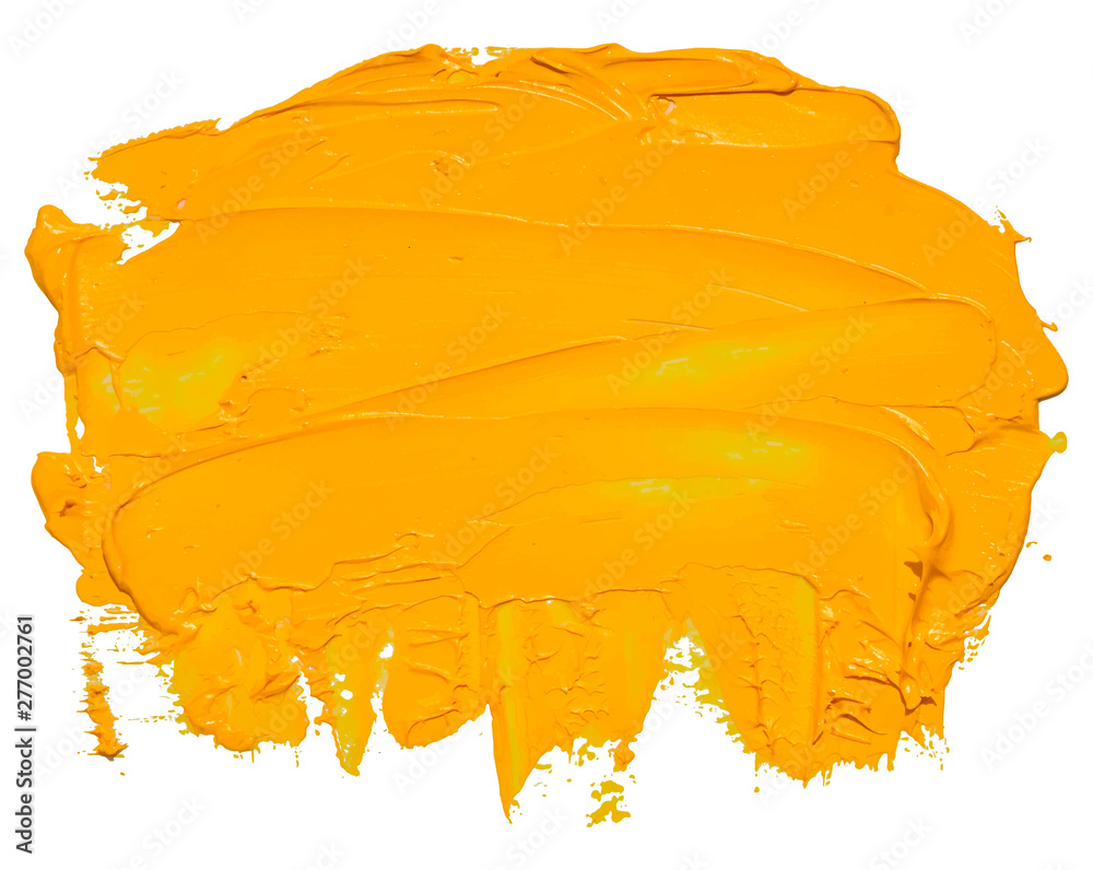 Vector yellow oil brush stroke. Abstract varnish splash trace shape. Glossy oil paint smear on white background. Eps 10 vector illustration. Vector yellow oil brush stroke. Abstract varnish splash trace shape. Glossy oil paint smear on white background. Eps 10 vector illustration.