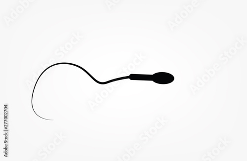 Abstract sperm icon, sperm icon and sperm vector that runs towards the egg. On a white background, competition concept