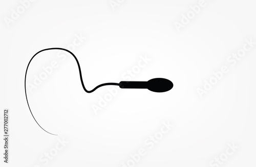 Abstract sperm icon, sperm icon and sperm vector that runs towards the egg. On a white background, competition concept
