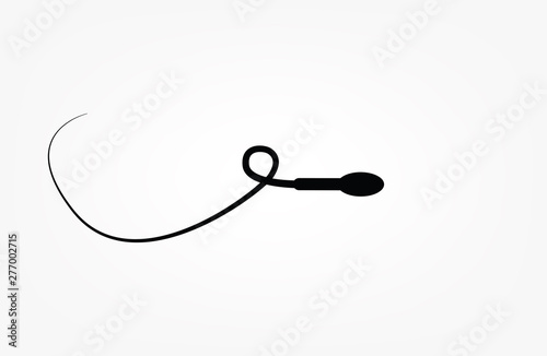 Abstract sperm icon, sperm icon and sperm vector that runs towards the egg. On a white background, competition concept