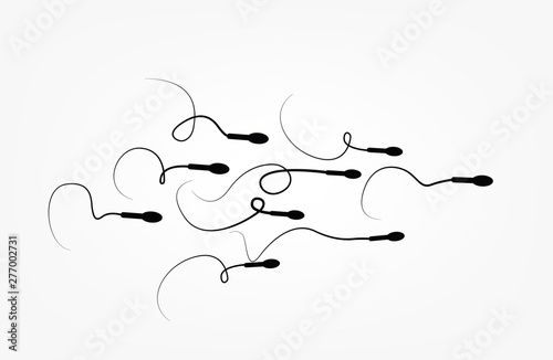 Abstract sperm icon, sperm icon and sperm vector that runs towards the egg. On a white background, competition concept