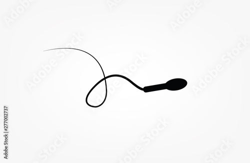 Abstract sperm icon, sperm icon and sperm vector that runs towards the egg. On a white background, competition concept