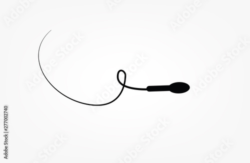 Abstract sperm icon, sperm icon and sperm vector that runs towards the egg. On a white background, competition concept