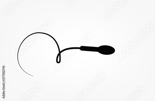 Abstract sperm icon, sperm icon and sperm vector that runs towards the egg. On a white background, competition concept