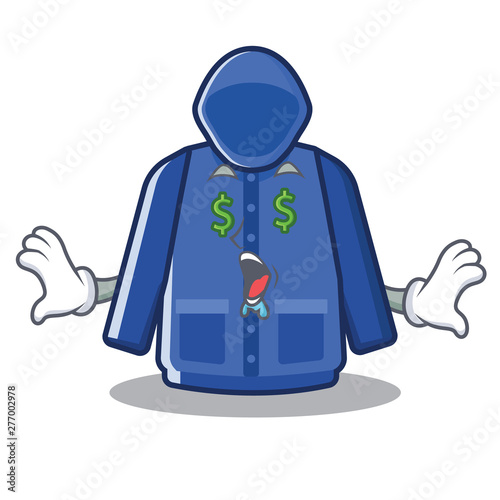Money eye raincoat behind in the character door