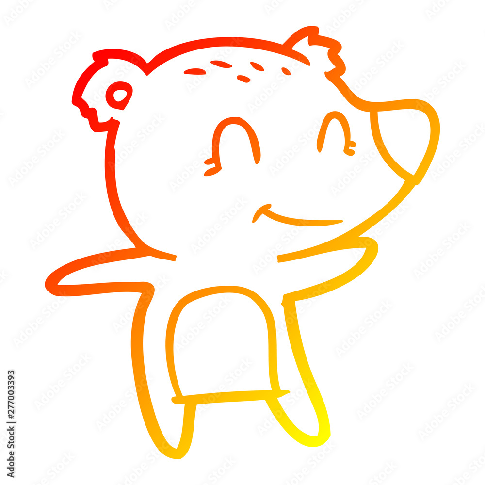 warm gradient line drawing smiling polar bear cartoon warm gradient line drawing smiling polar bear cartoon