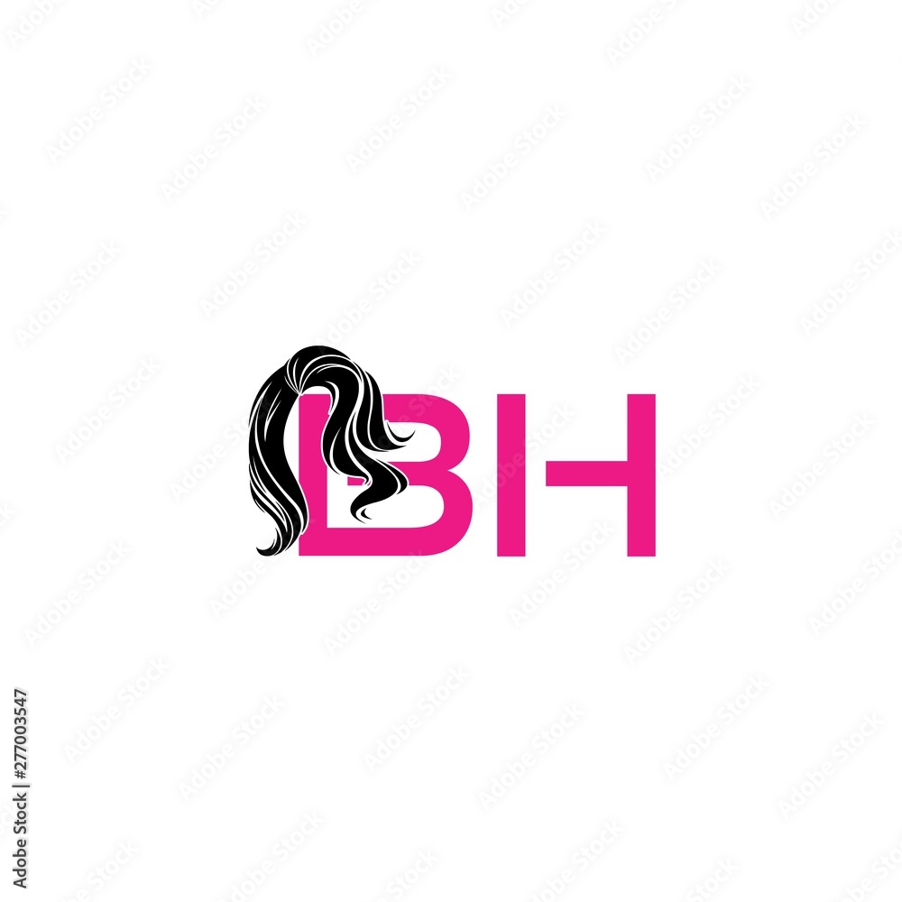 BH initial hair logo design Inspiration BH initial hair logo design Inspiration