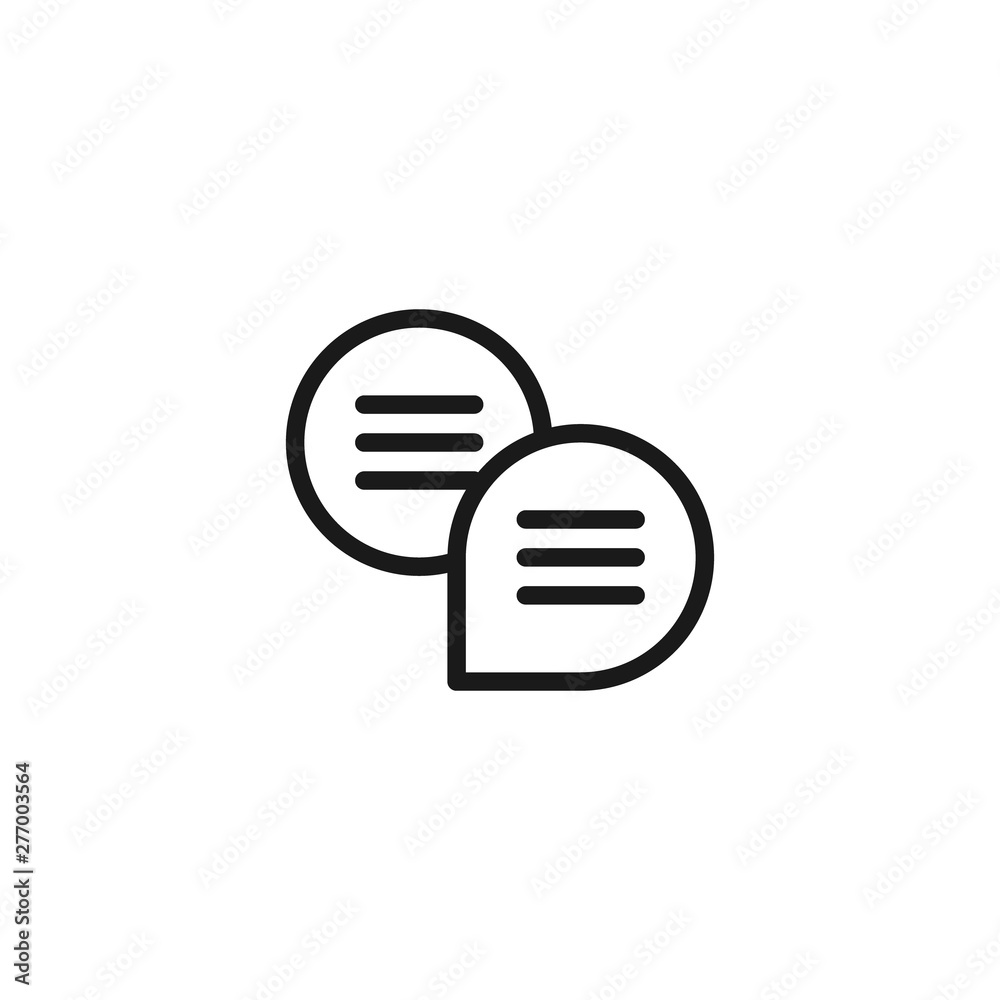 Chat icon illustration. Conversation symbol. Speech bubbles icon vector illustration for mobile and web UI design. Chat icon illustration. Conversation symbol. Speech bubbles icon vector illustration for mobile and web UI design.
