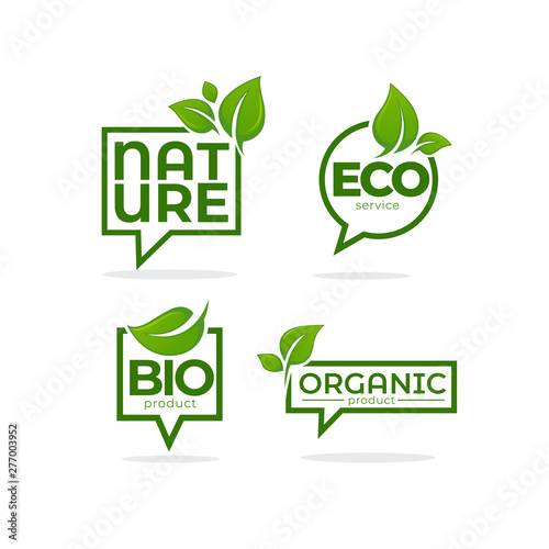 Nature, Organic, Bio, Nature c leave emblems,  frames and logo