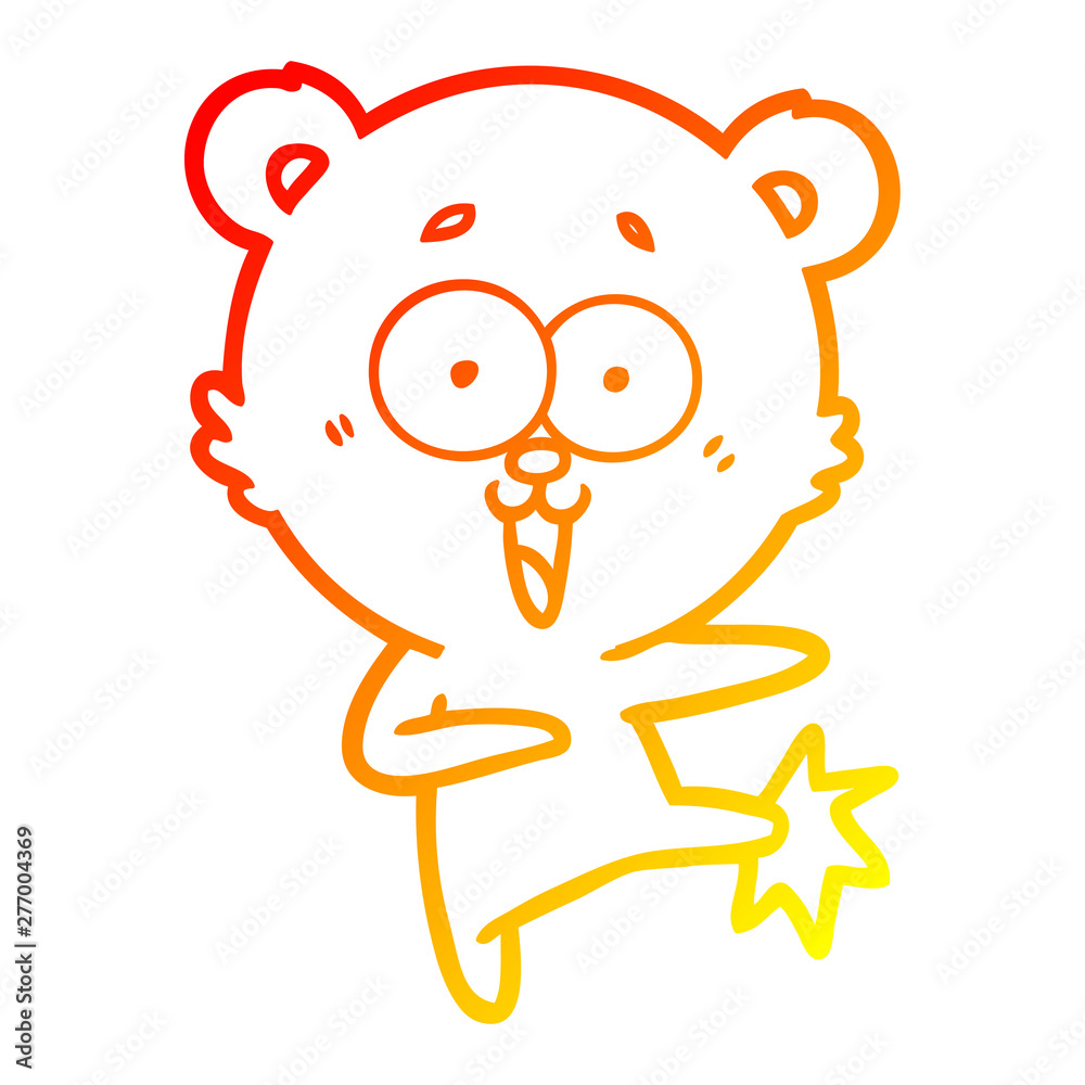 warm gradient line drawing laughing teddy bear cartoon warm gradient line drawing laughing teddy bear cartoon