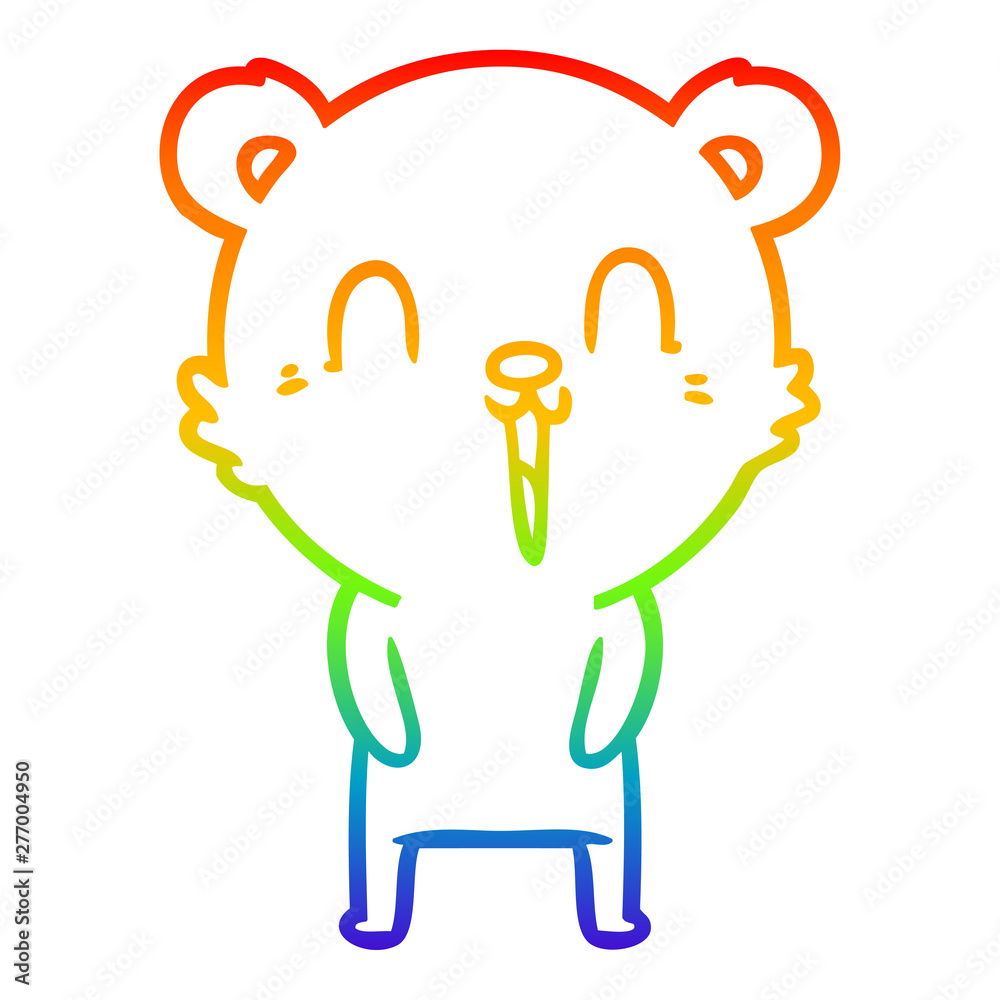rainbow gradient line drawing happy cartoon bear rainbow gradient line drawing happy cartoon bear