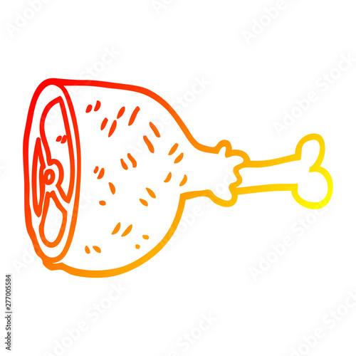 warm gradient line drawing cartoon well cooked meat