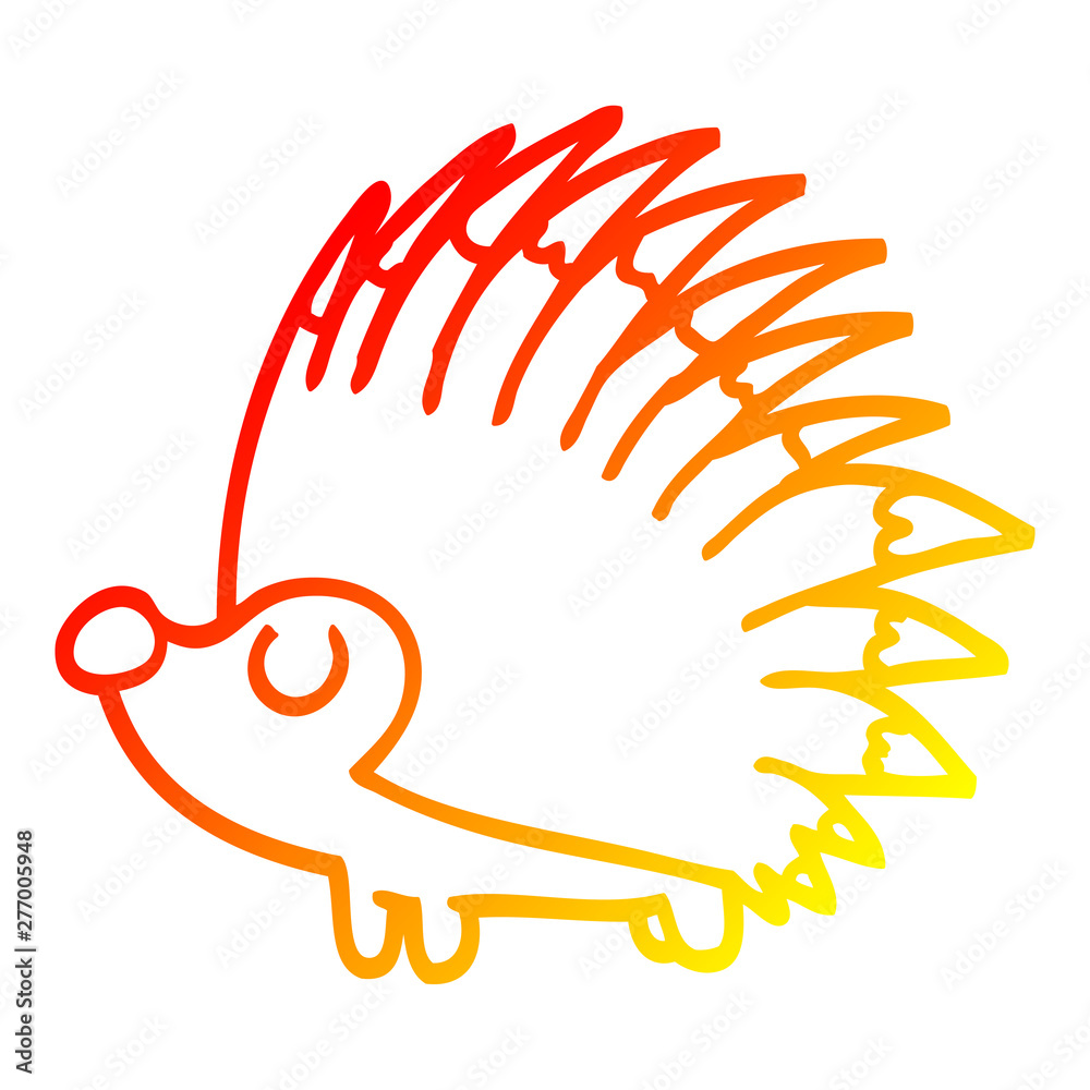 warm gradient line drawing cartoon spiky hedgehog warm gradient line drawing cartoon spiky hedgehog