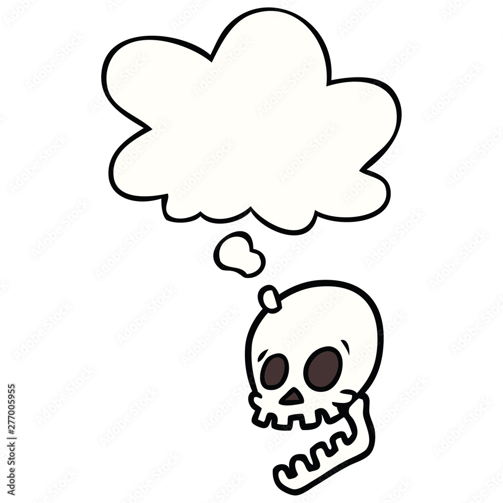 laughing skull cartoon and thought bubble laughing skull cartoon and thought bubble
