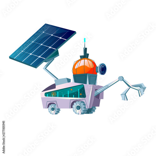 Space explorer for planet colonization cartoon vector