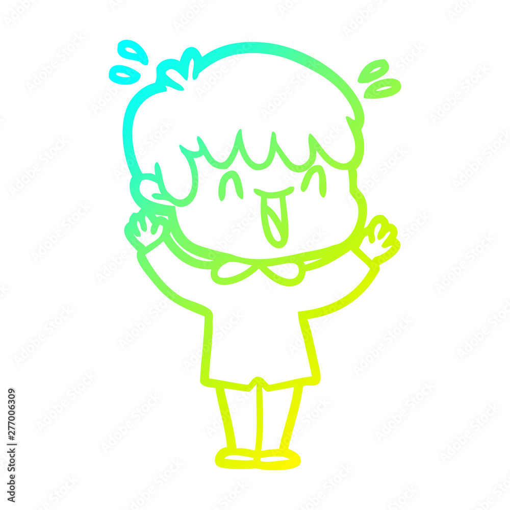 cold gradient line drawing cartoon laughing boy cold gradient line drawing cartoon laughing boy
