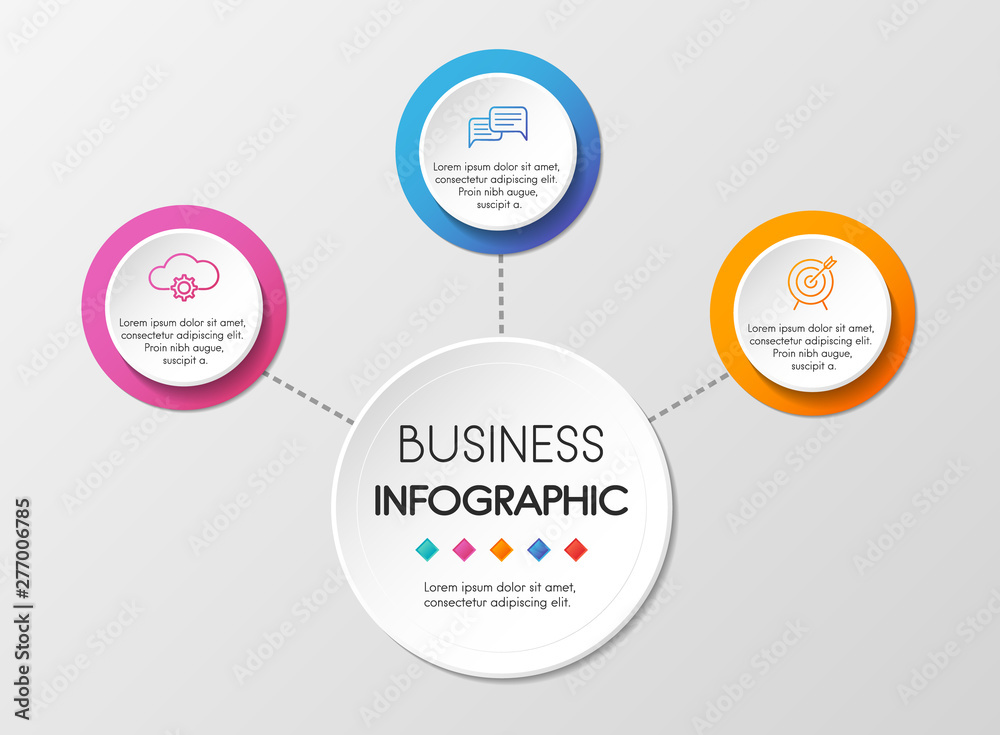 Infographic design with 3 circle elements. Vector Infographic design with 3 circle elements. Vector