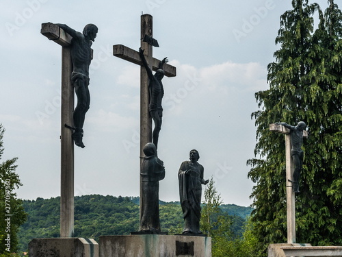 Obraz na plátně Calvary Monument Depicting the Crucifixion of Jesus at the 12th Station of the W