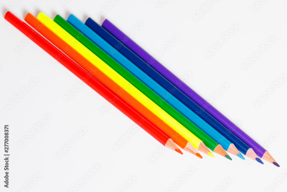 color pencils isolated on white background