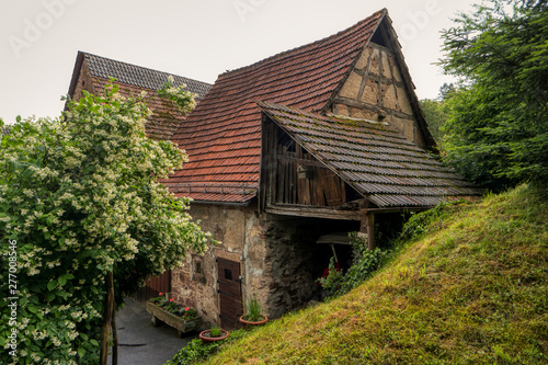Village Neckarkatzenbach on the long-distance hiking trail Neckarsteig in Germany