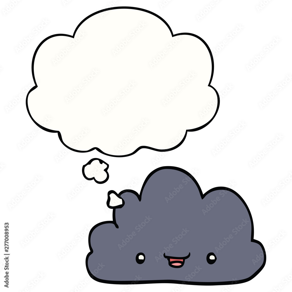 happy cartoon cloud and thought bubble happy cartoon cloud and thought bubble