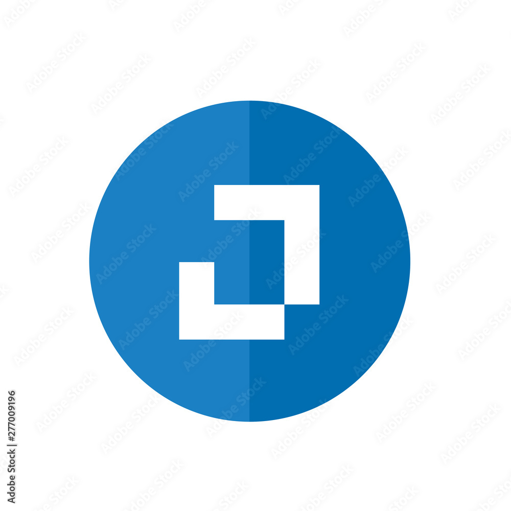 Digital Letter J Icon, Tecnology Icon Concept - Vector Digital Letter J Icon, Tecnology Icon Concept - Vector