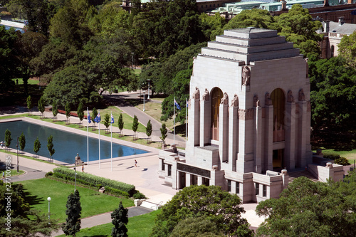 Photography Sydney Australia, aerial view ANZAC Memorial and remembrance pool