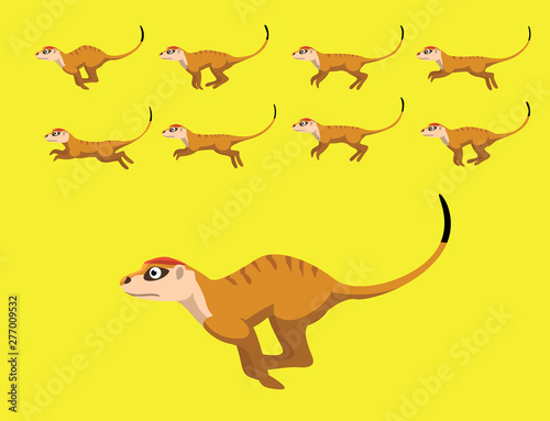 Meerkat Running Animation Sequence Cartoon Vector