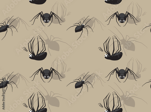 Cute Black Spider Cartoon Background Seamless Wallpaper