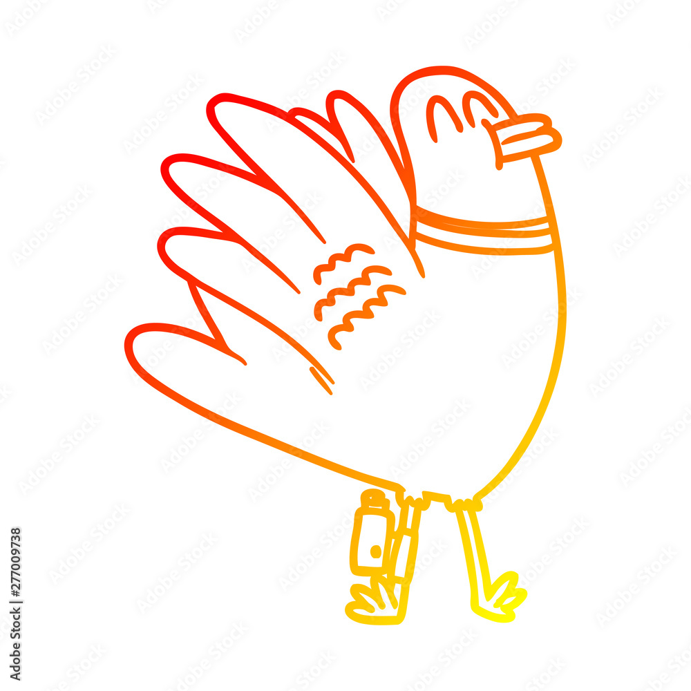 warm gradient line drawing cartoon pigeon warm gradient line drawing cartoon pigeon