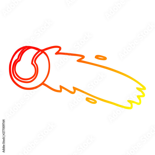 warm gradient line drawing cartoon flying tennis ball