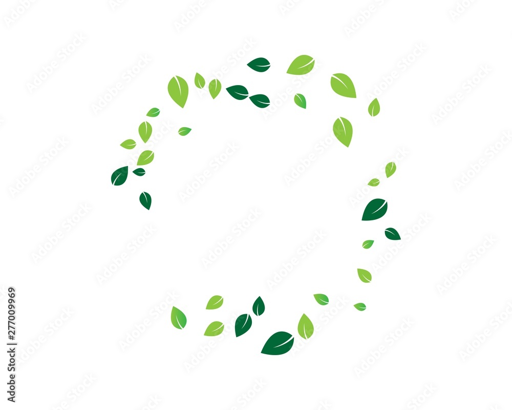 Logos of green leaf ecology nature element vector icon - obrazy, fototapety, plakaty 