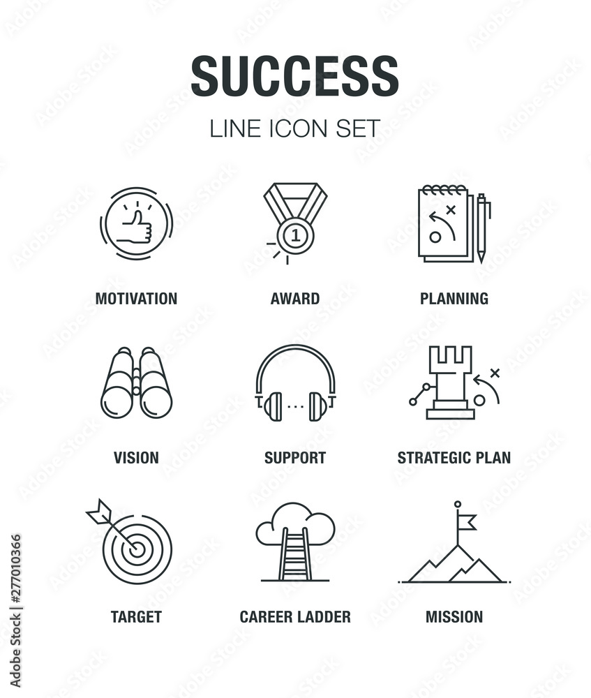 SUCCESS LINE ICON SET SUCCESS LINE ICON SET