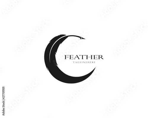 feather logo vector template