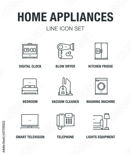 HOME APPLIANCES LINE ICON SET