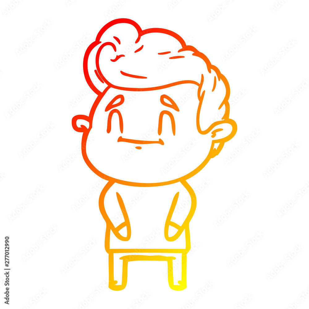 warm gradient line drawing happy cartoon man warm gradient line drawing happy cartoon man