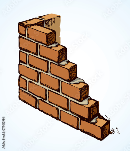 Brick wall. Vector drawing pattern