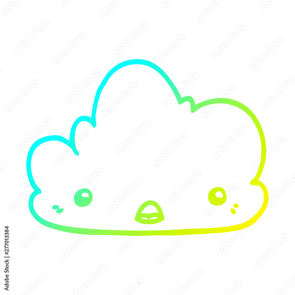 cold gradient line drawing cute cartoon cloud cold gradient line drawing cute cartoon cloud