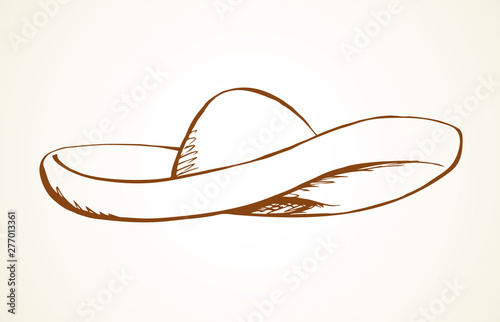 Mexican sombrero hat. Vector drawing