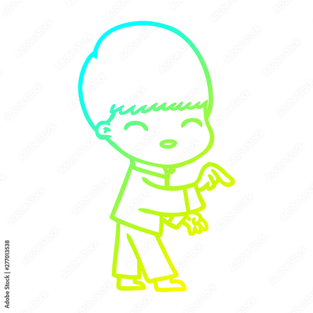 cold gradient line drawing happy cartoon boy cold gradient line drawing happy cartoon boy