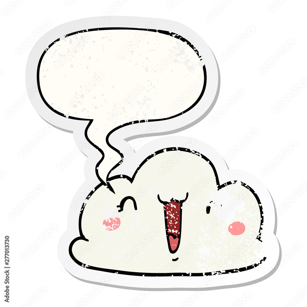 cartoon cloud and speech bubble distressed sticker cartoon cloud and speech bubble distressed sticker