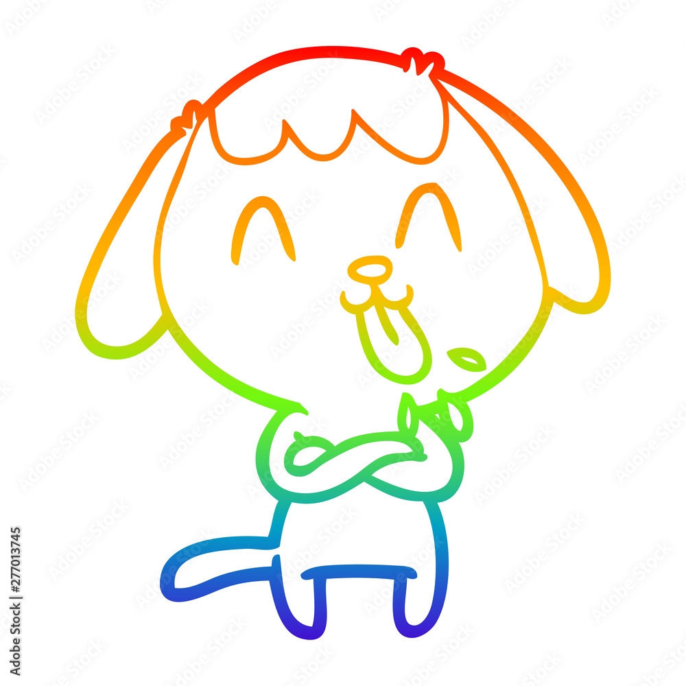 rainbow gradient line drawing cute cartoon dog rainbow gradient line drawing cute cartoon dog