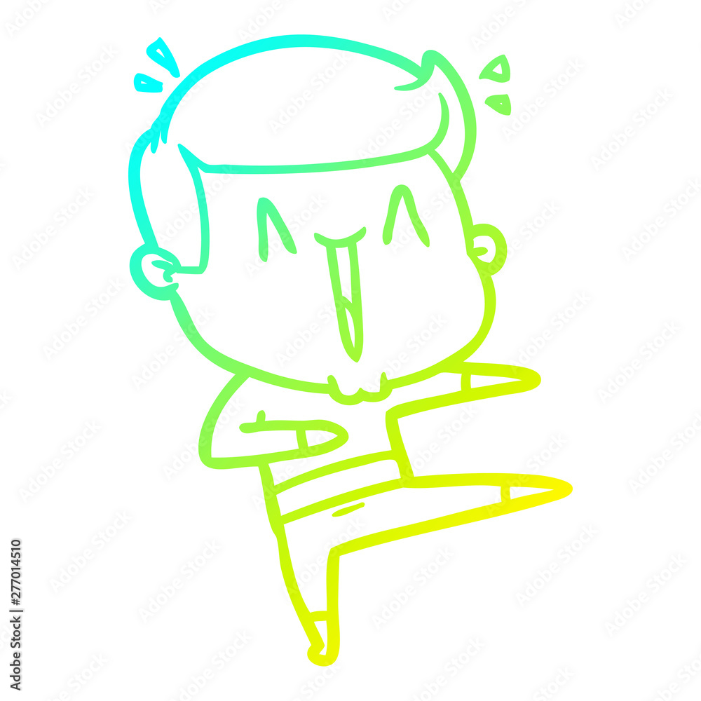 cold gradient line drawing cartoon excited man cold gradient line drawing cartoon excited man